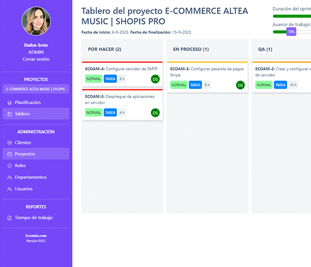 Scrumiz - Plataforma ágil de gestión de proyectos